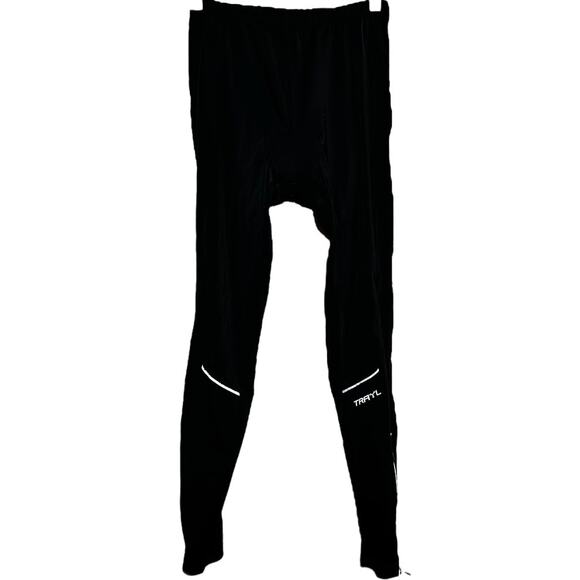 Trayl Cycling Biker Pants Elite Ryde Tights Reflective Gel Pad Black Small - Picture 1 of 6